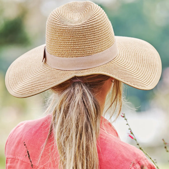 360FIVE Chapeau de tous les jours – Queue de cheval papillon Fedora Jardinage Chapeau de soleil à large bord pour femme
