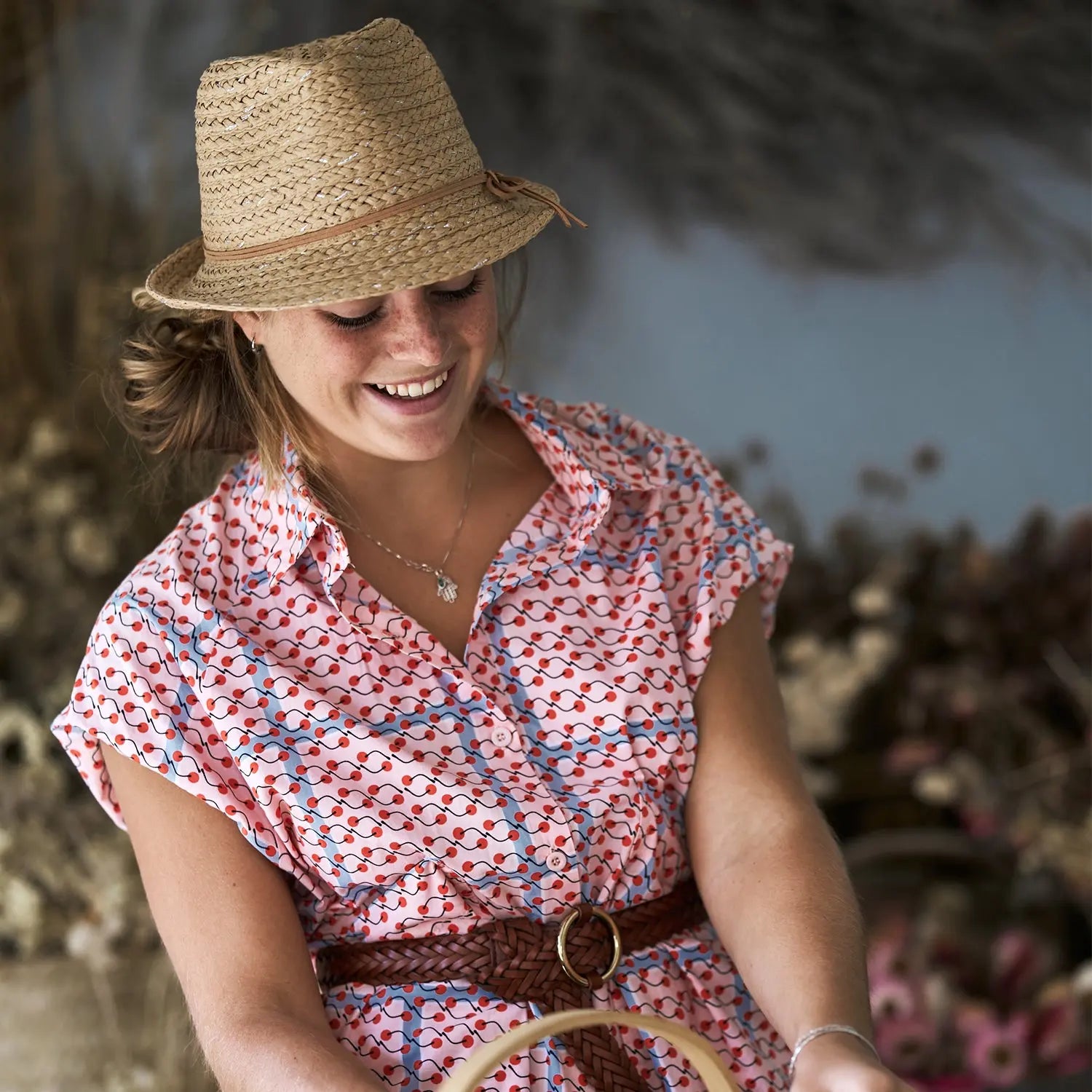 360FIVE Everyday Hat – Zinnia Gardening Straw Trilby Damen Sonnenhut